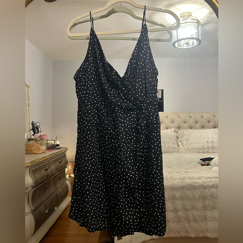 Volcom Black and White Polka Dot Mini Dress